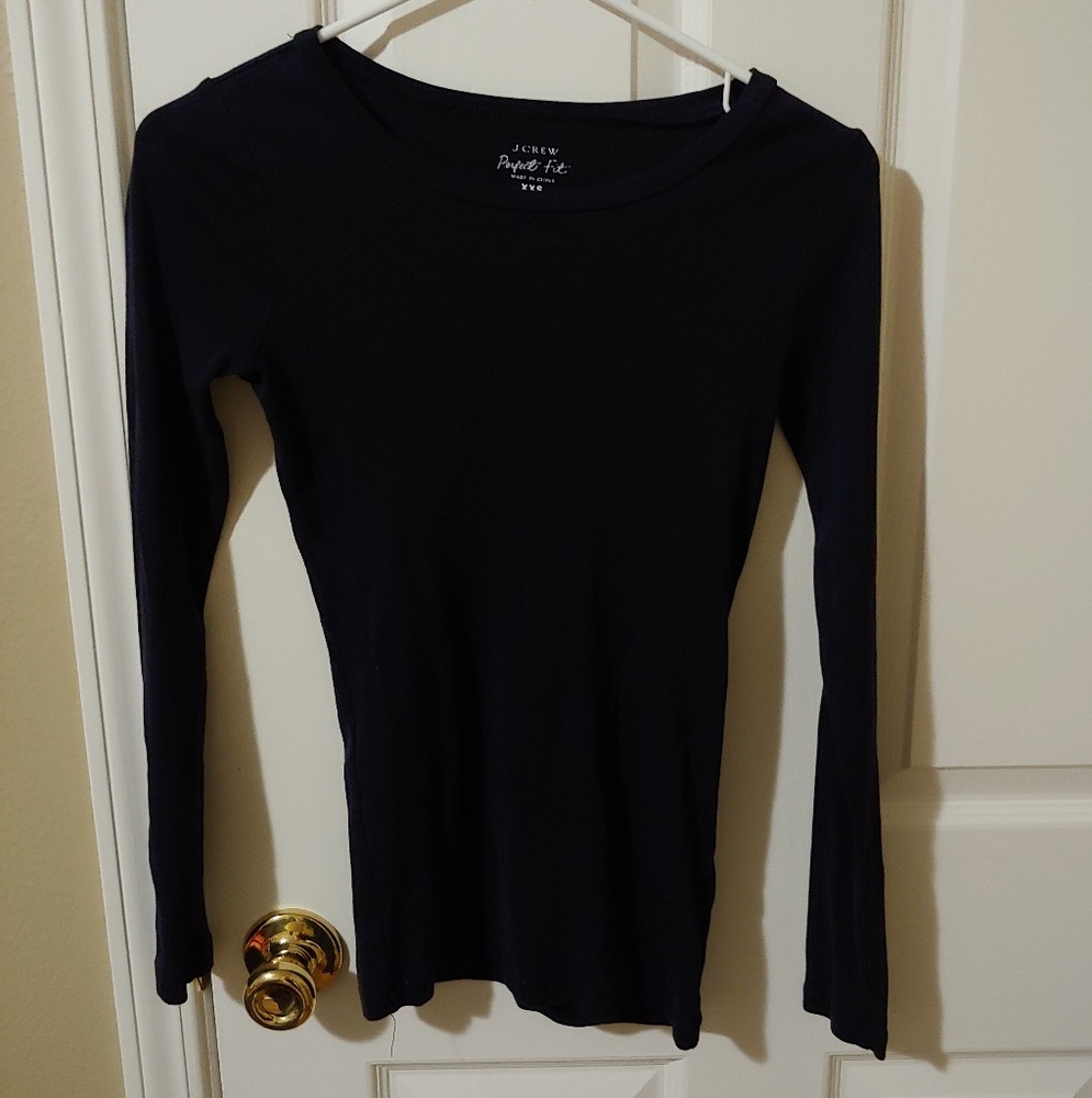 Like New J Crew Perfect Fit Long Sleeve Dark Blue